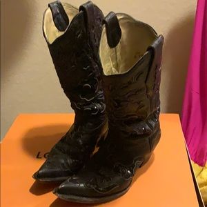 Beautiful black/sequin Corral Boots.,